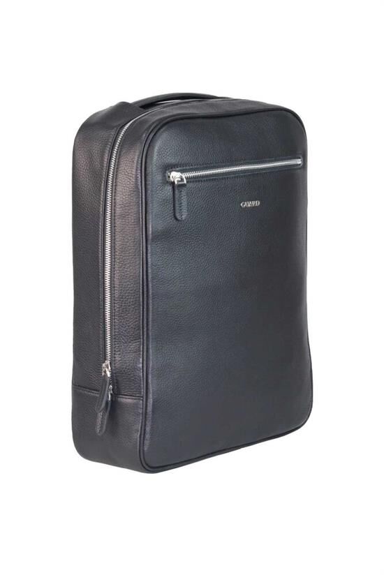 Guard Laptop Girişli Siyah Deri Sırt Çantası