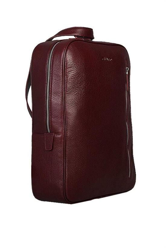 Guard Laptop Girişli Bordo Deri Sırt Çantası