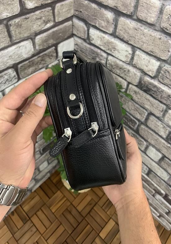 Guard Mini Siyah Deri El Çantası