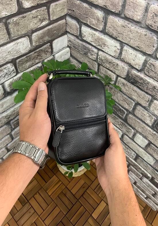 Guard Mini Siyah Deri El Çantası