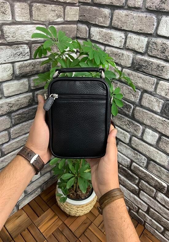 Guard Mini Siyah Deri El Çantası
