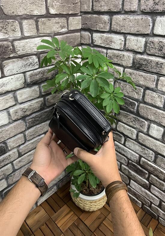 Guard Mini Siyah Deri El Çantası