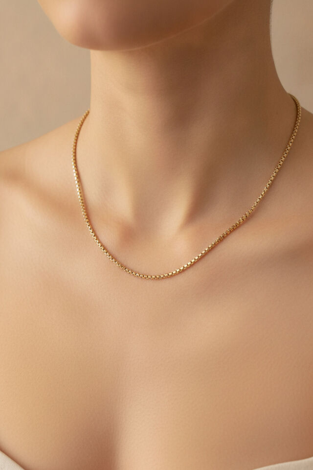 14K Gold Renk Kaplama Zincir Model CM Kadın Kolye