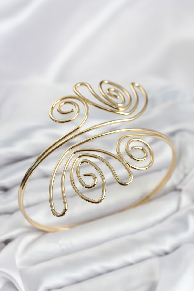 Pazu Bileklik Gold Renk Pirinç Bohem Model