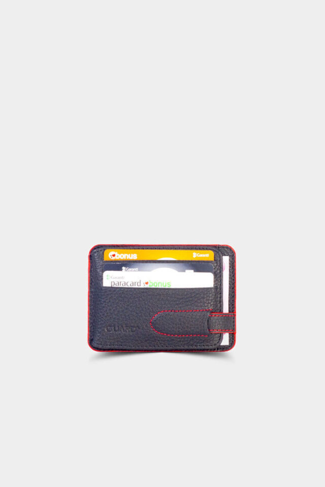 Guard Mat kırmızı Kırmızı Dikişli  Deri Kartlık