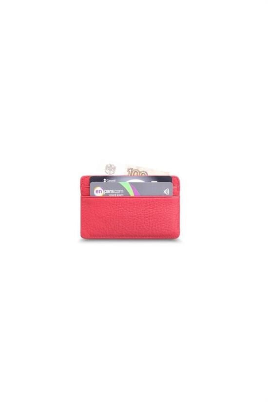 Guard Ultra İnce Unisex Kırmızı Minimal Deri Kartlık