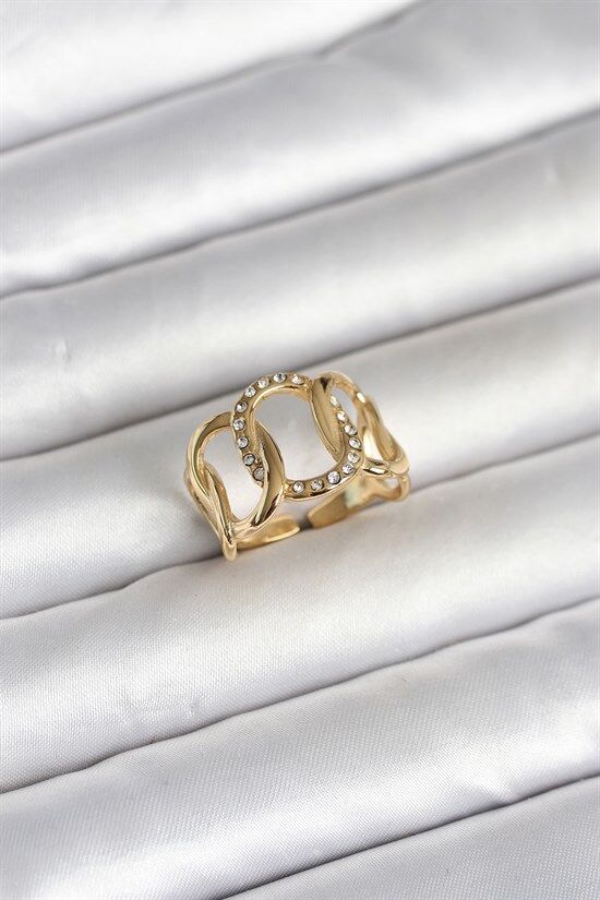 316L Çelik Gold Renk Samanyolu Model Kadın Yüzük