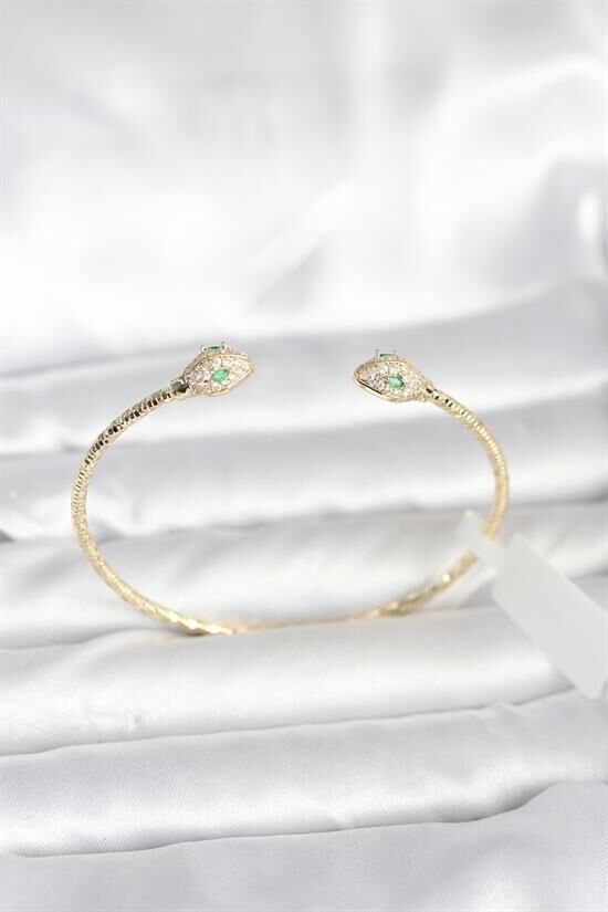 Pirinç Gold Renk Yılan Model Bileklik
