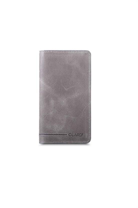 Guard Plus Telefon Girişli Antik Gri Deri Unisex Cüzdan
