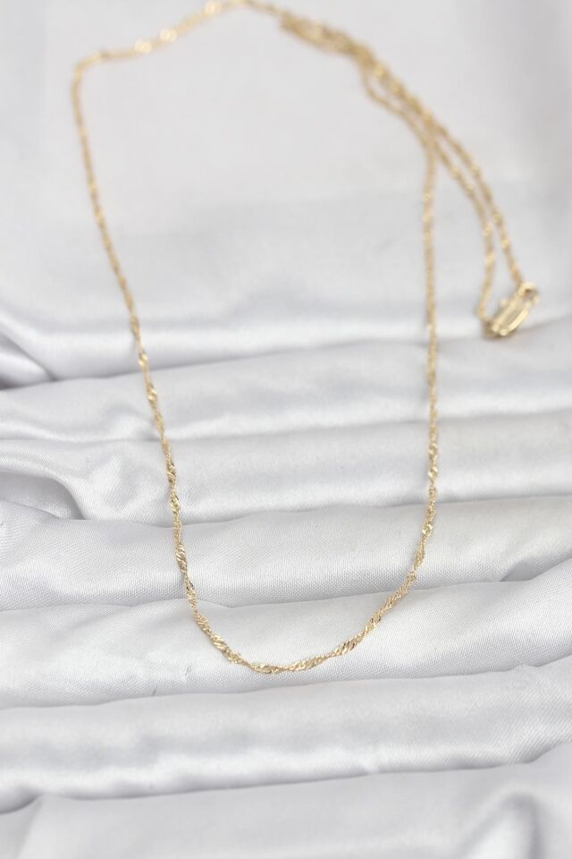 CM 14K Gold Renk Burgu Model 60 cm Kadın Kolye