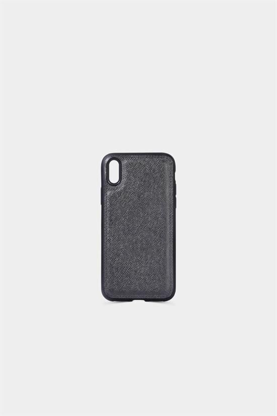 Guard Siyah Saffiano Deri iPhone X / XS Kılıfı