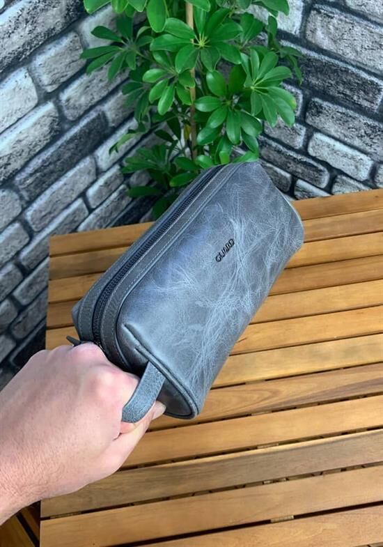 Guard Antik Gri Unisex Deri El Çantası