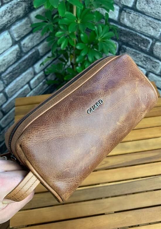 Guard Antik Taba Unisex Deri El Çantası