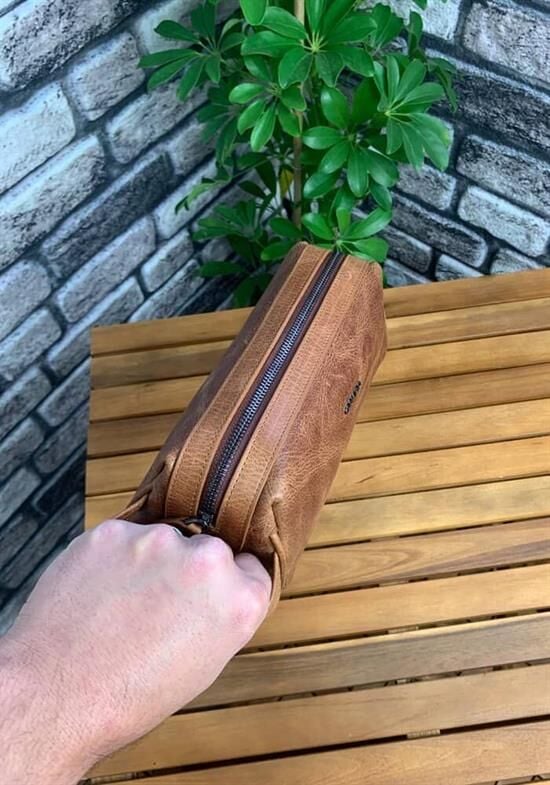 Guard Antik Taba Unisex Deri El Çantası
