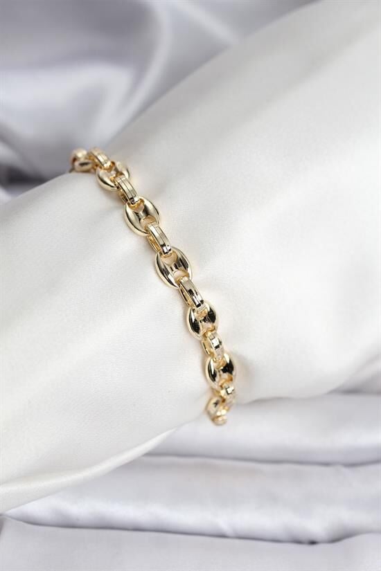 14K Gold Renk Kaplama Kahve Çekirdeği Model CM Kadın Bileklik