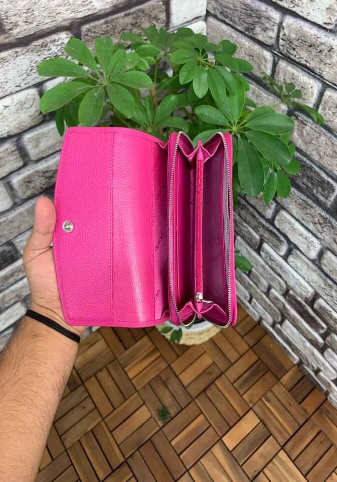 Guard Pembe Fermuarlı Deri Bayan Cüzdanı