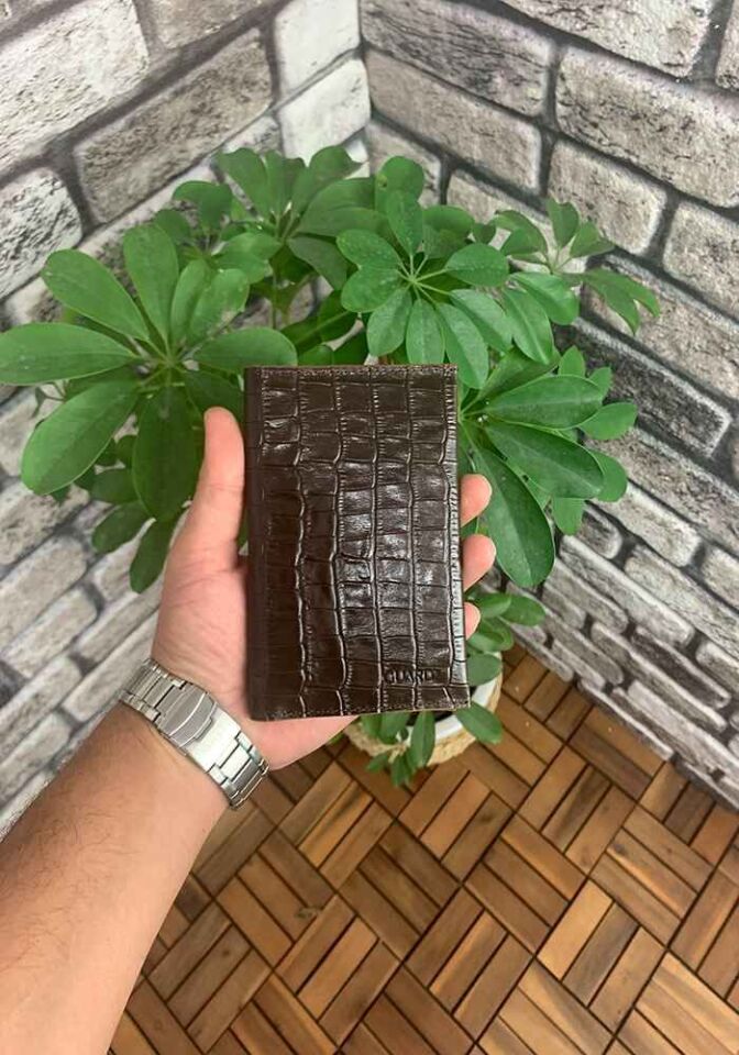 Guard Kahverengi Croco Pasaport Kılıfı