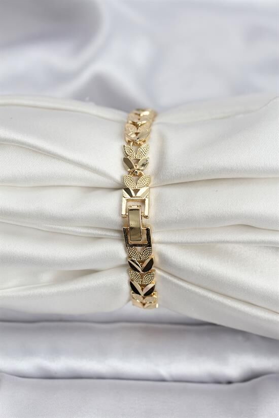 14K Gold Renk Kaplama Başak Model CM Kadın Bileklik