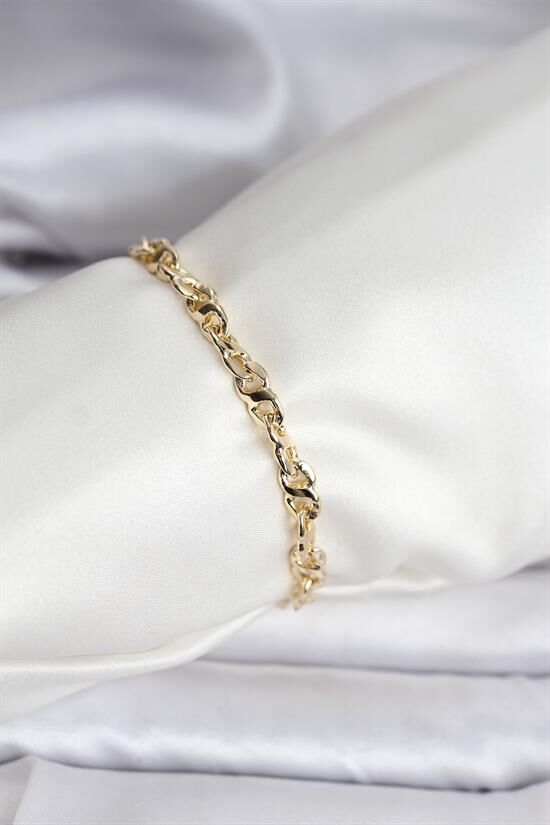 14K Gold Renk Kaplama Zincir Model CM Kadın Bileklik