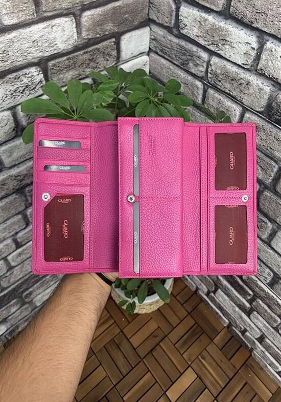 Guard Pembe Deri Fermuarlı Bayan Cüzdanı