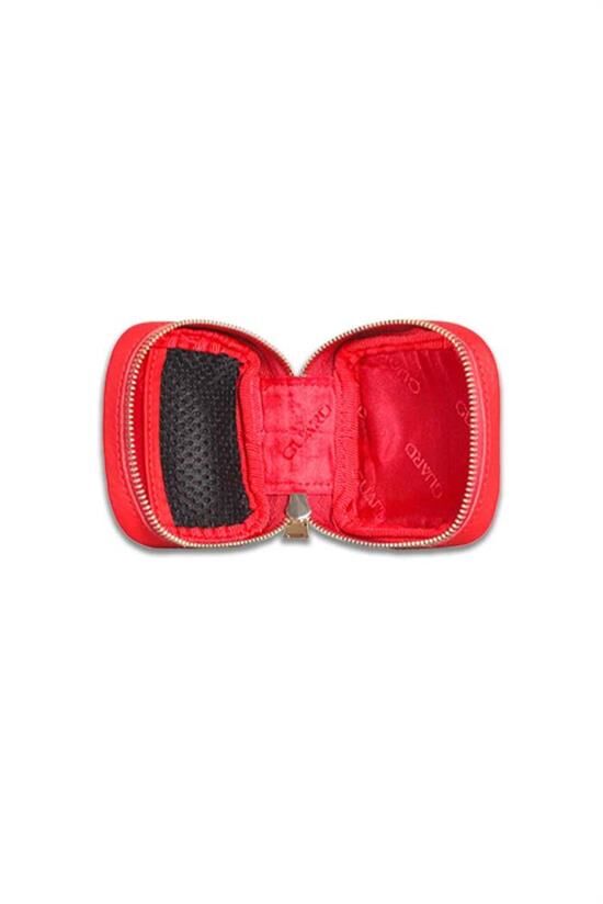 Guard Kırmızı Fermuarlı Deri Mini Aksesuar Çantası