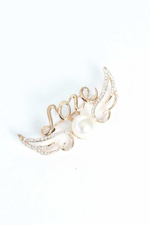 Zirkon Taşlı Metal Broş