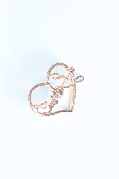 Zirkon Taşlı Metal Broş