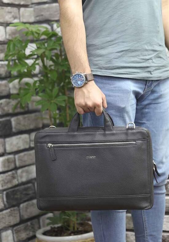 Guard Kahverengi Deri Özel Üretim Laptop ve Evrak Çantası