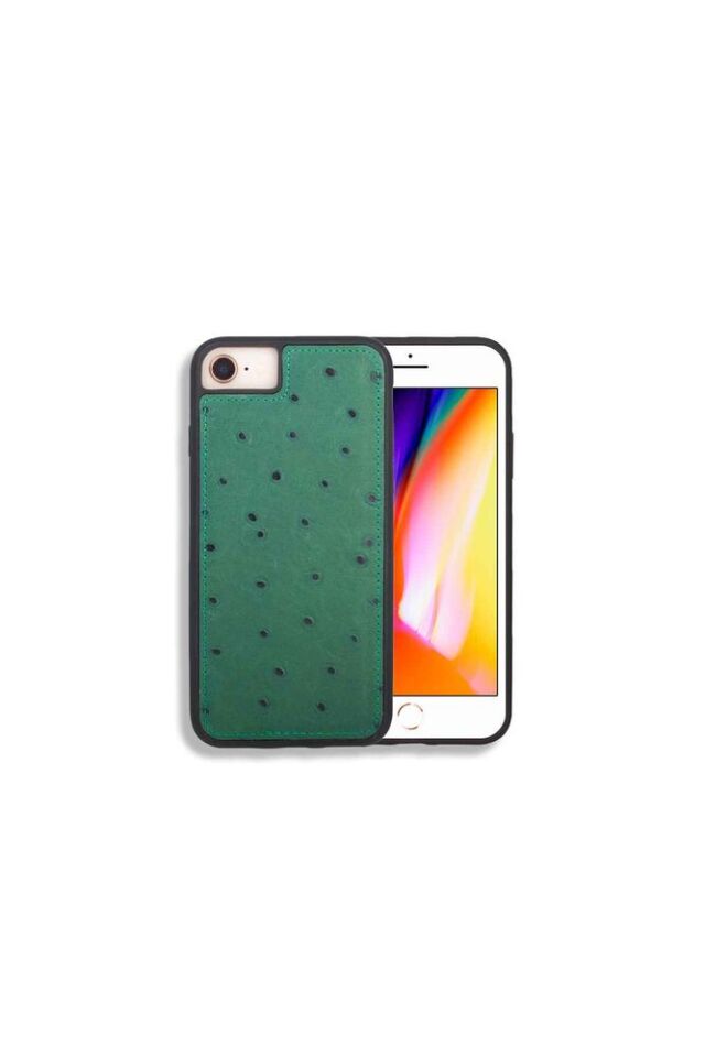 Guard iPhone 6 / 6s / 7 için  Yeşil Deve Kuşu Model Deri Telefon Kılıfı