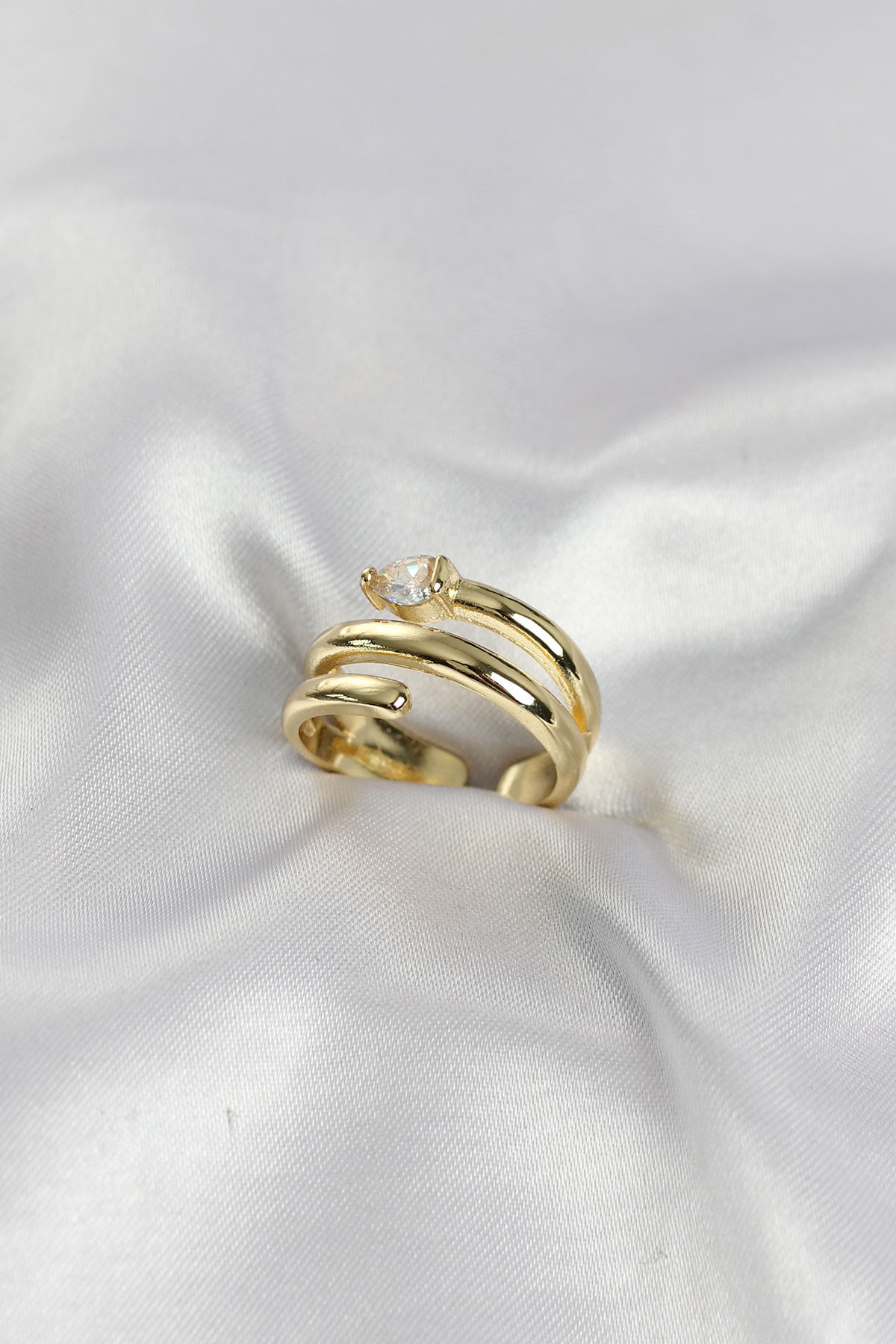Pirinç Gold Renk Sarmal Yılan Model Kadın Yüzük