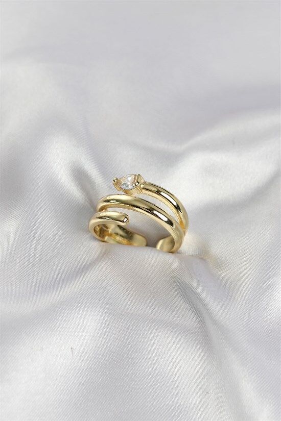 Pirinç Gold Renk Sarmal Yılan Model Kadın Yüzük