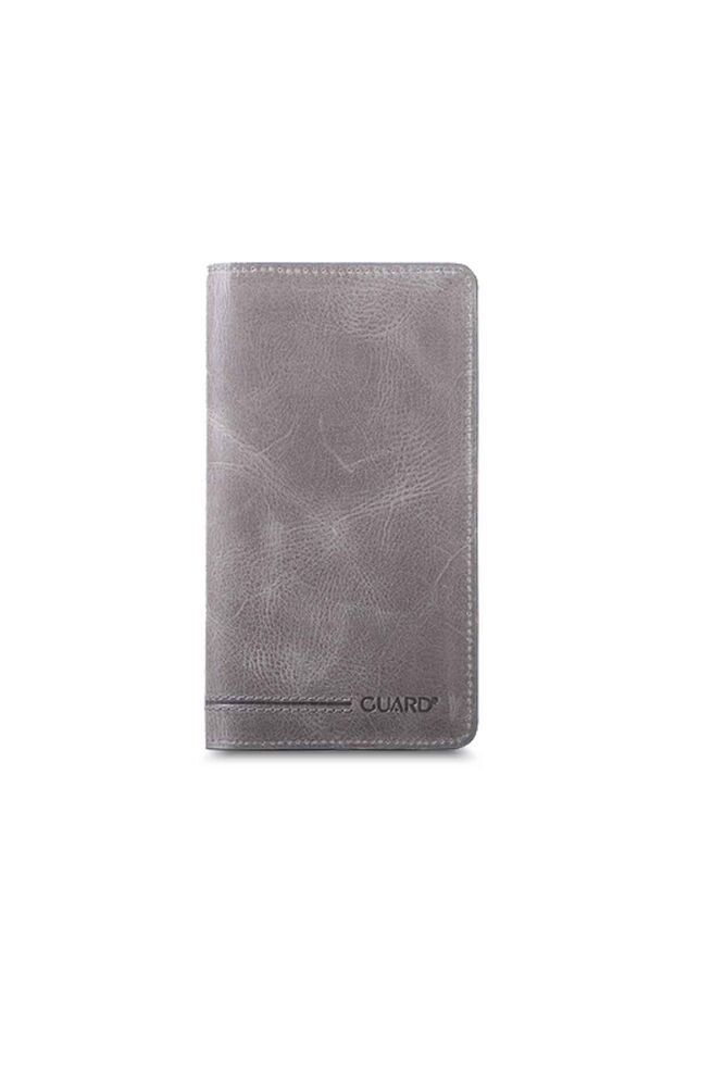Guard Plus Telefon Girişli Antik Gri Deri Unisex Cüzdan