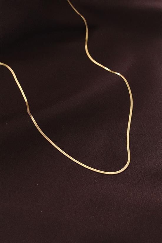 Çelik Gold Renk 60 cm İnce İtalyan Zincir Kolye