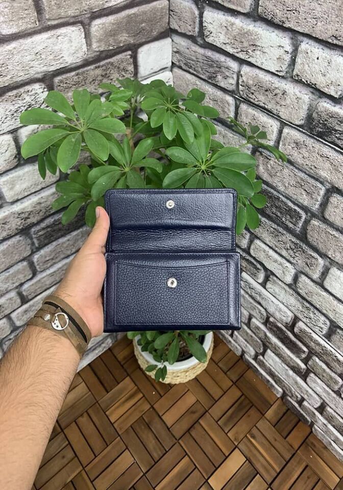 Guard Lacivert Çıt Çıtlı Deri Bayan Cüzdanı