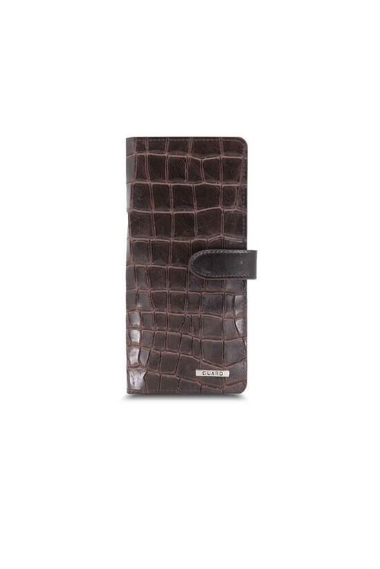 Guard Large Croco Kahverengi Kart ve Para Slotlu Deri Telefon Cüzdanı