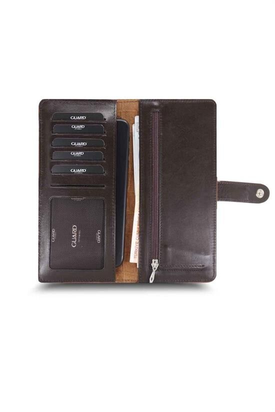 Guard Large Croco Taba Kart ve Para Slotlu Deri Telefon Cüzdanı