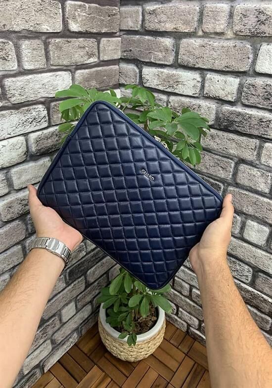 Guard Lacivert Capitone Clutch Çanta