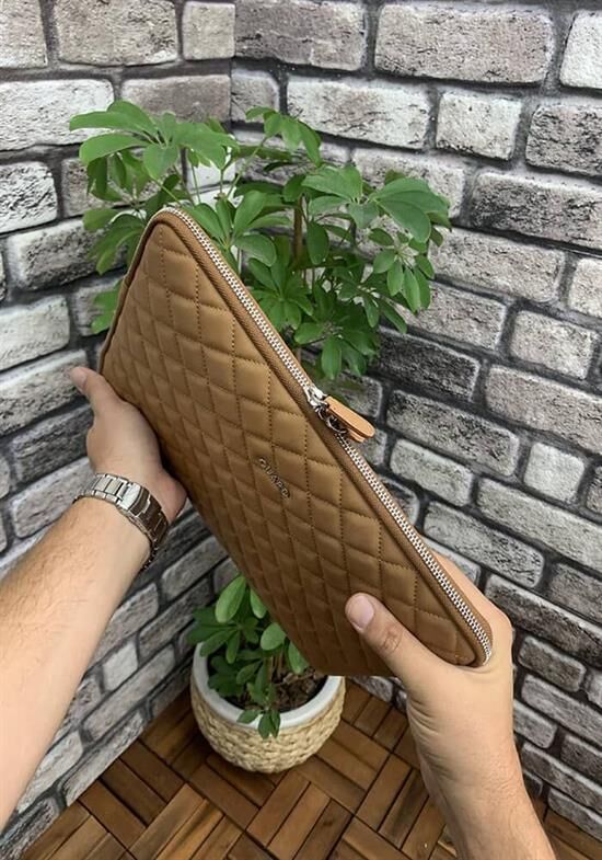Guard Krem Capitone Clutch Çanta