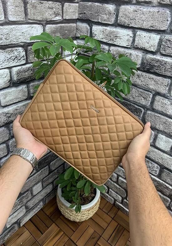 Guard Krem Capitone Clutch Çanta