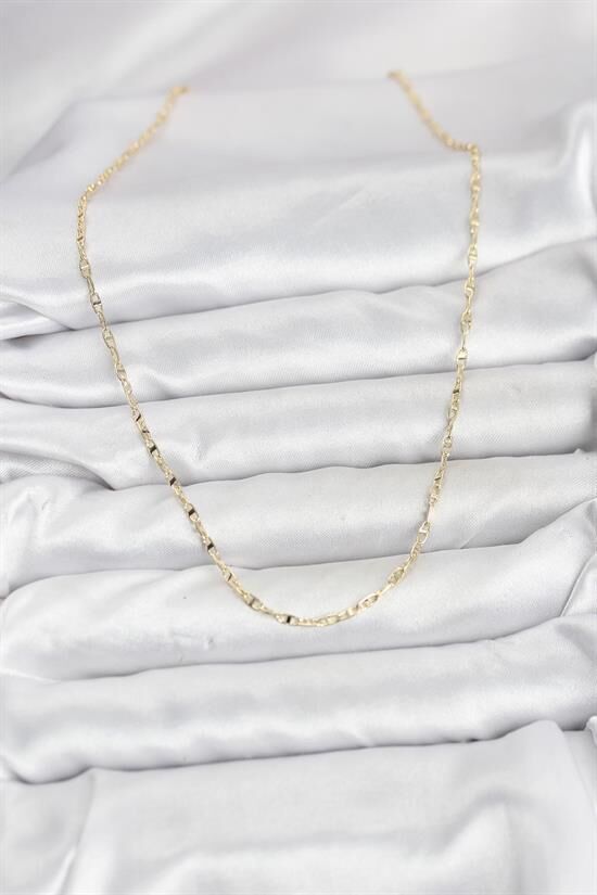 CM 14K Gold Renk Pirinç Gemi Zinciri Model Kadın Kolye
