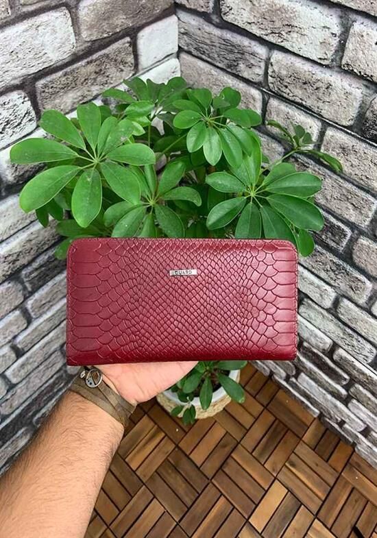 Guard Bordo Croco Deri Kadın Cüzdanı & El Çantası