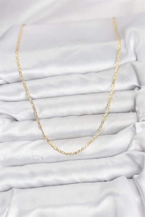 CM 14K Gold Renk Pirinç Lazer Model 60 cm Kadın Kolye