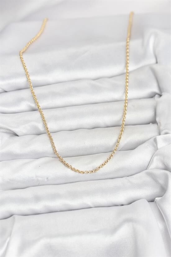 CM 14K Gold Renk Halka Model 60 cm Kadın Kolye