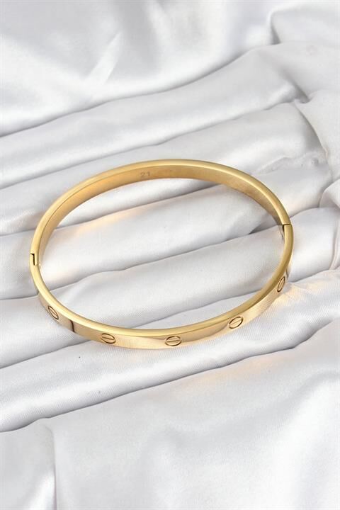 316L Çelik Gold Renk 65 mm Kadın Kelepçe Bileklik