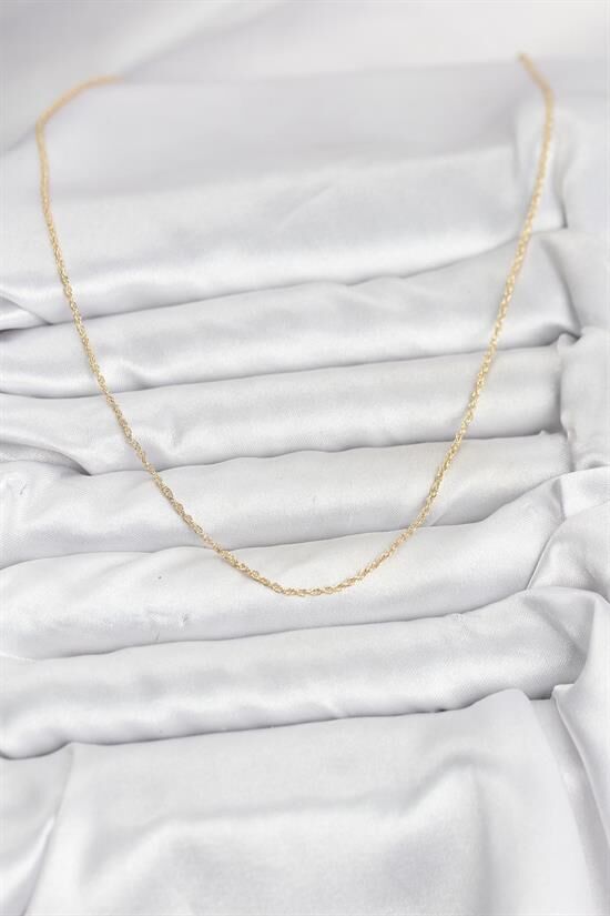 CM 14K Gold Renk Burgu Model 60 cm Kadın Kolye