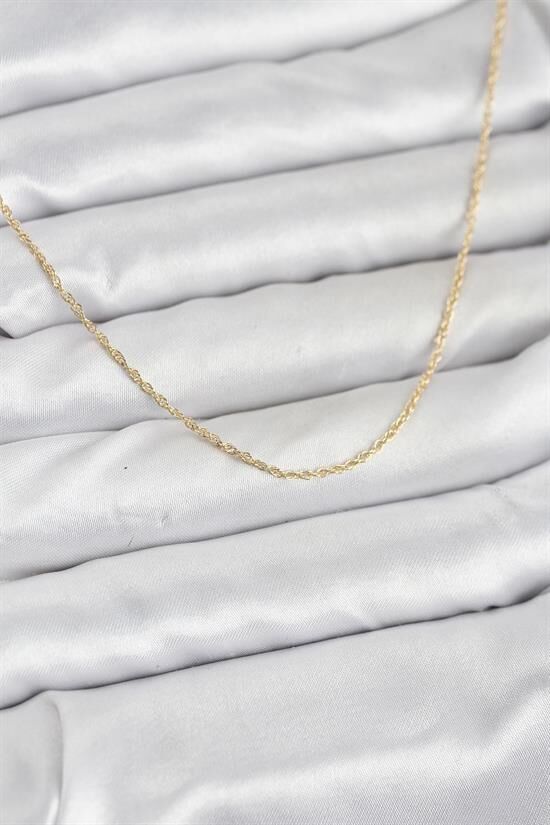 CM 14K Gold Renk Burgu Model 60 cm Kadın Kolye