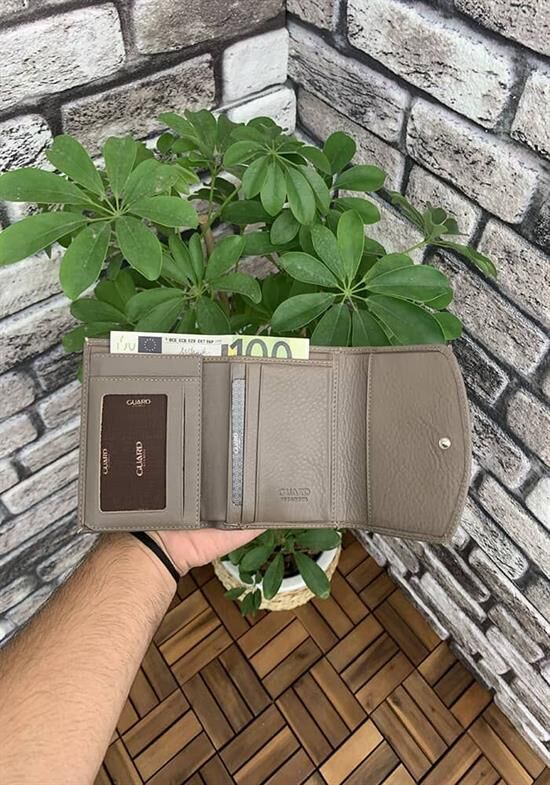Guard Çok Bölmeli Vizon Şık Deri Bayan Cüzdanı