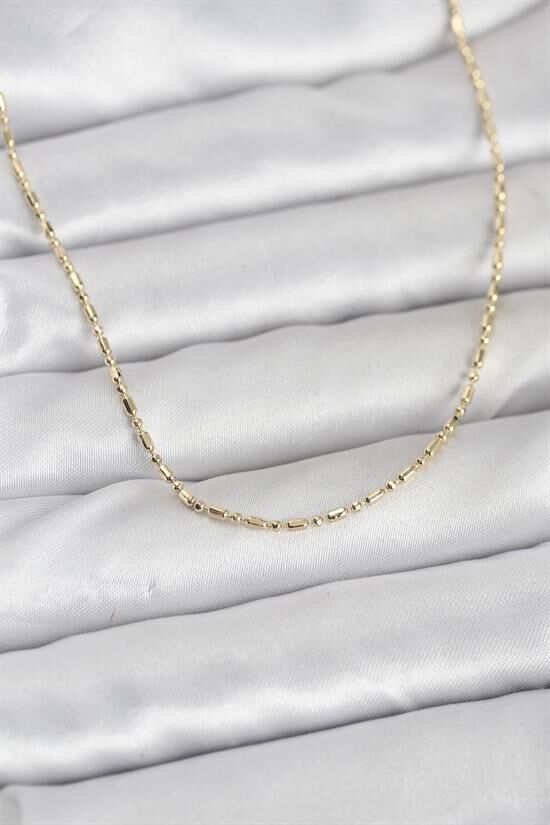 CM 14K Gold Renk Zincirli 60 cm Kadın Kolye