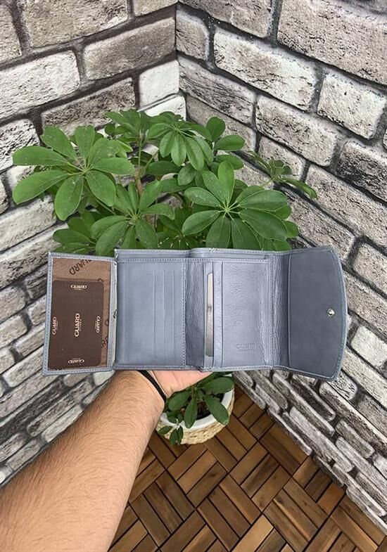 Guard Çok Bölmeli Gri Şık Deri Bayan Cüzdanı
