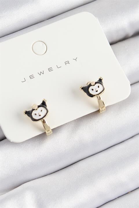 Pirinç Kuromi Model Gold Renk Çocuk Küpe